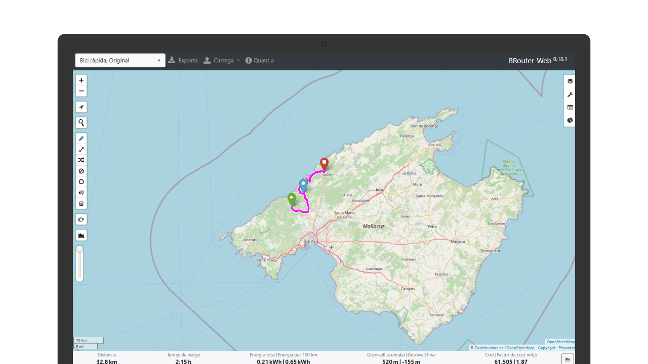 planificador-rutes-bici-peu-vehicle-mapa
