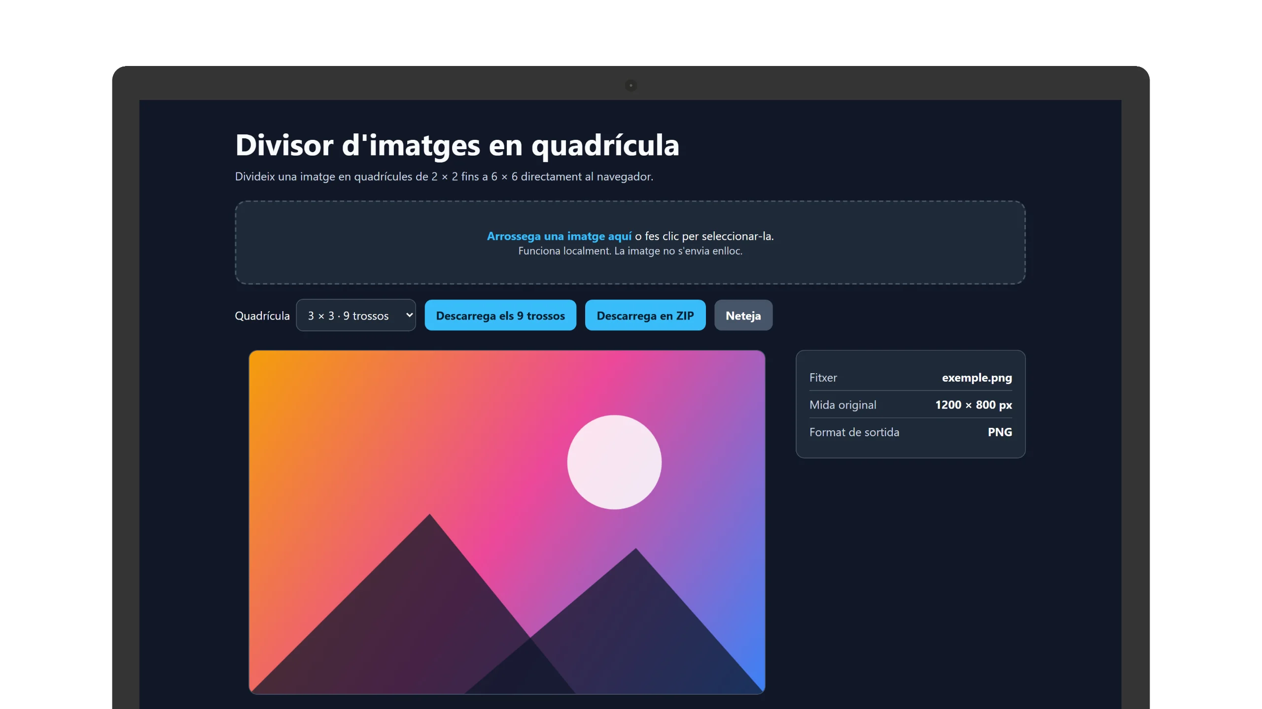 Divisor d'imatges — portàtil