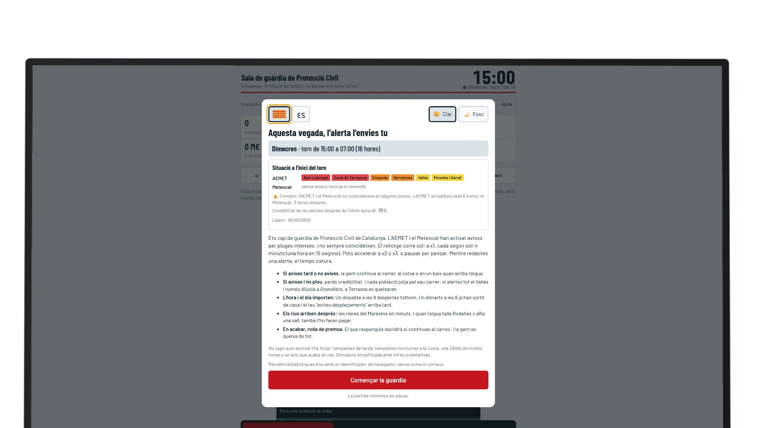ES-Alert Simulator — escriptori
