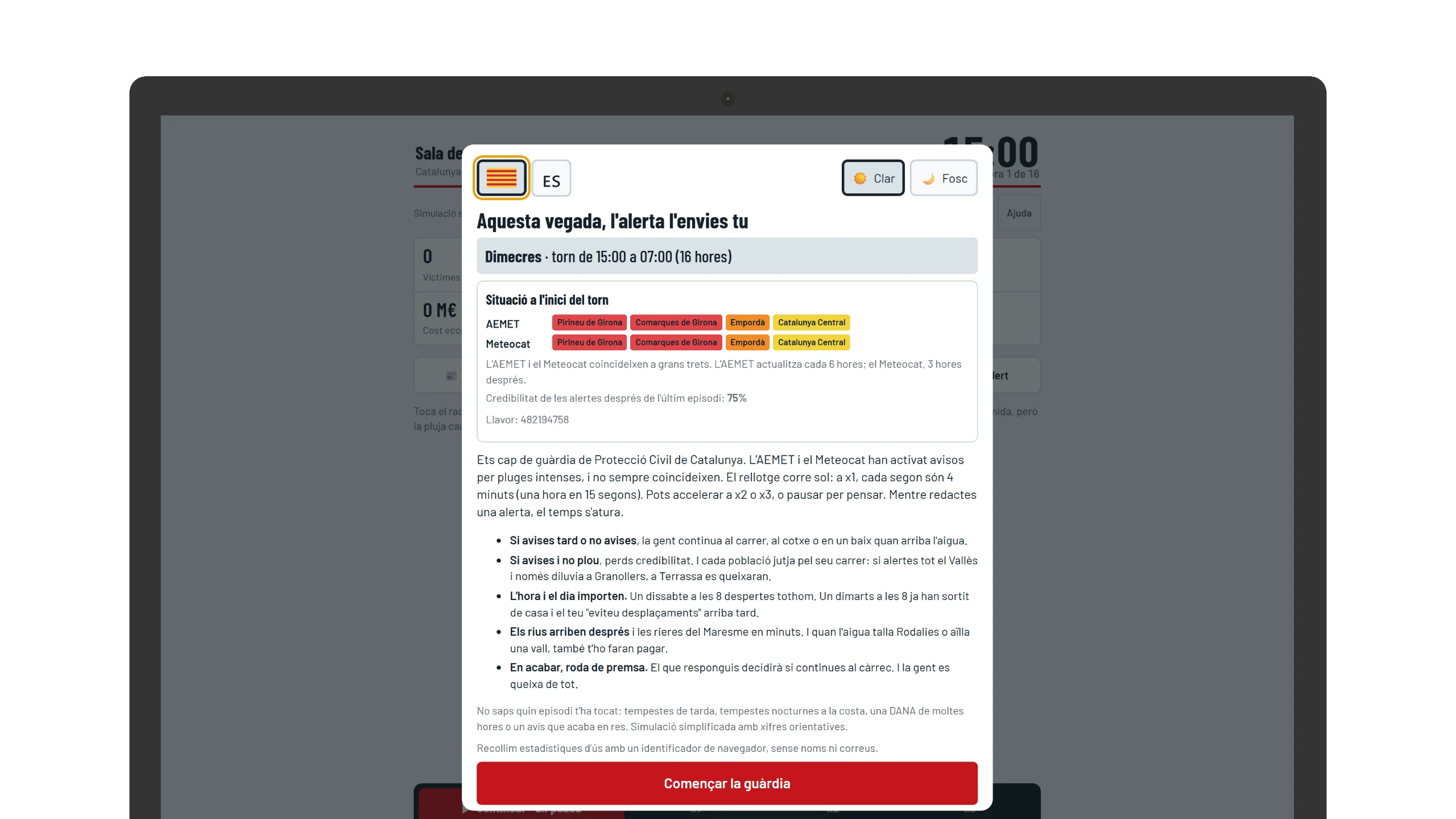 ES-Alert Simulator — portàtil